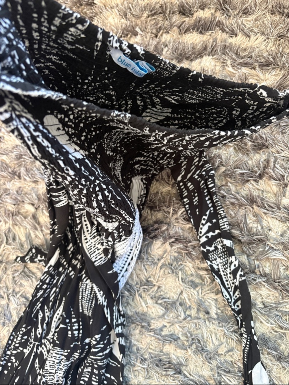 New! blue island Black and White Strapless Maxi Dress Size XS - Picture 7 of 12
